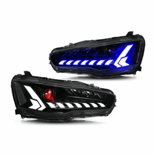 LED Headlight for Mitsubishi Lancer ex evo 2008-2018 RGB Boot Animation Sequential Head Lamp